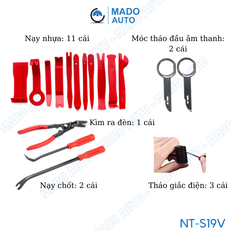 Dụng Cụ Làm Nội Thất Xe Hơi 19 Chi Tiết MADO Auto NT-S19V