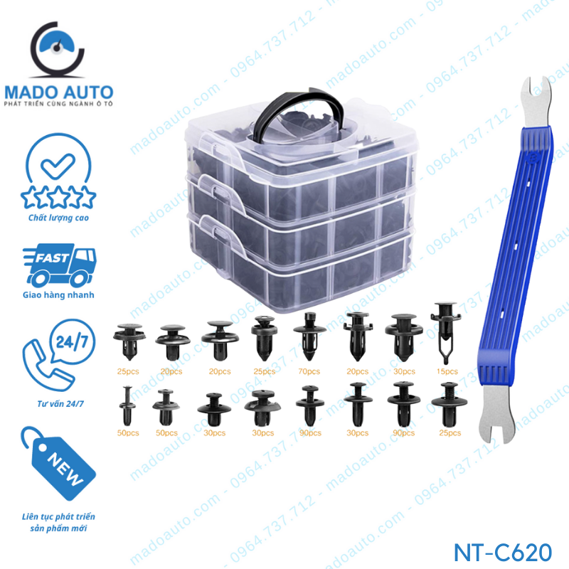 Bộ Chốt Nở Nhựa Xe Hơi NT-C620