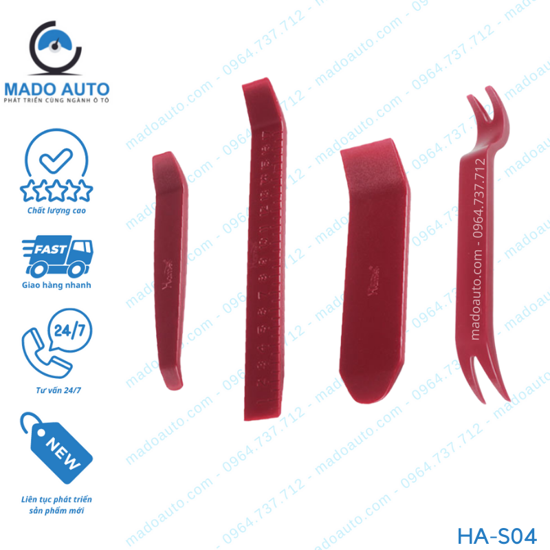 Bộ Nạy Nhựa Làm Nội Thất Ô Tô HAMEI 4 Chi Tiết HA-S04