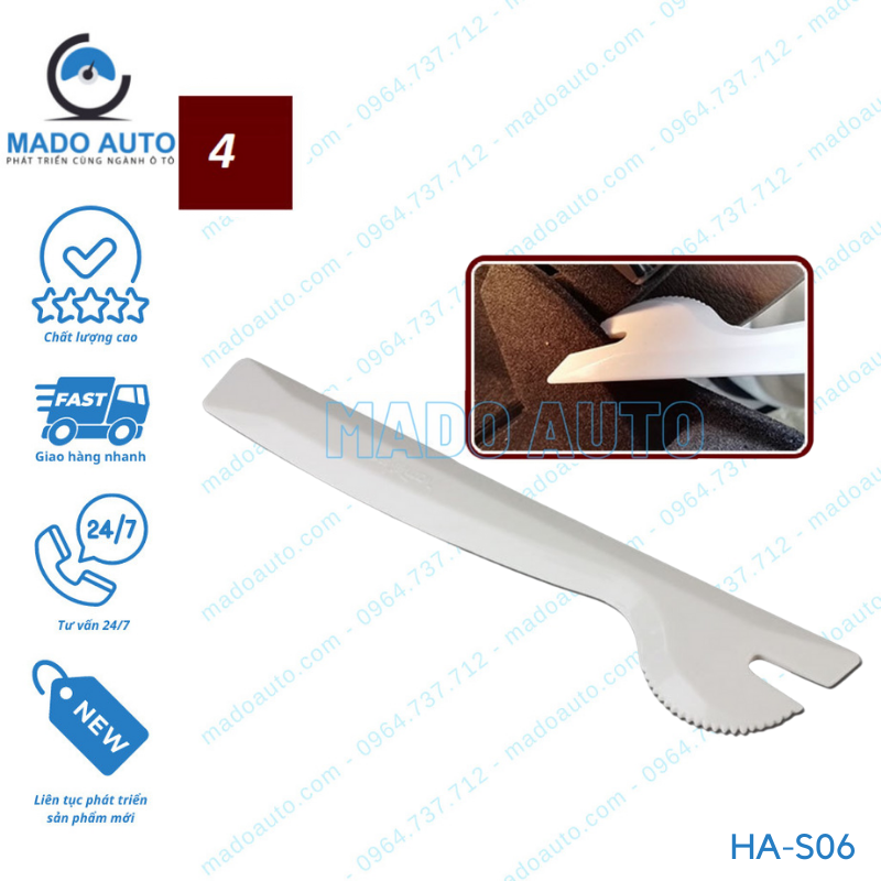 Bộ Thanh Nạy Nhựa Cao Cấp HAMEI Chính Hãng 6 Chi Tiết Cậy Chốt Nở Nhựa Nội Thất Xe Ô Tô MA