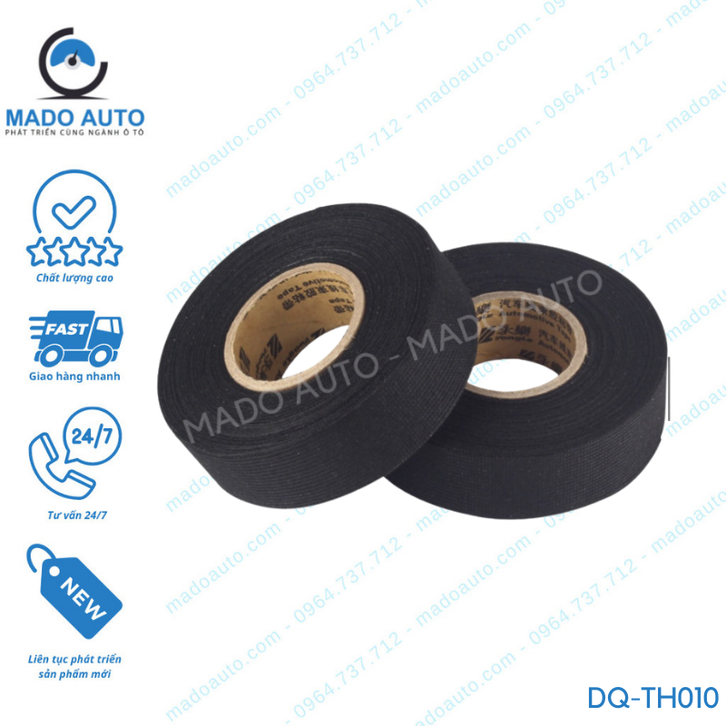 Băng Dính Vải Chịu Nhiệt Làm Dây Điện Ô Tô MADO AUTO - Dài 15m [DQ-TH010]