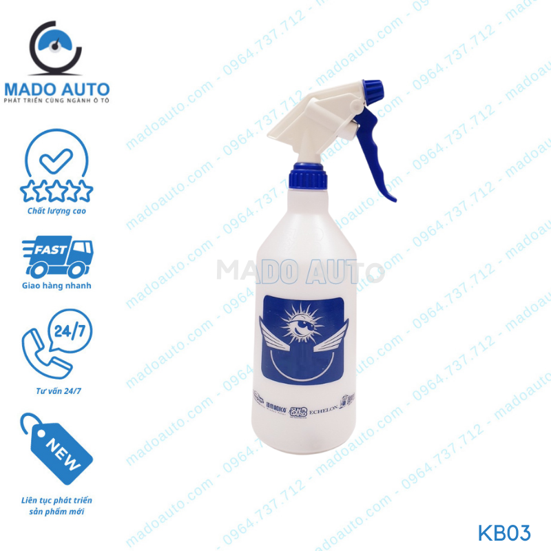 Bình xịt phun sương 1 Lít vòi xanh cao cấp MADO AUTO [KB03]